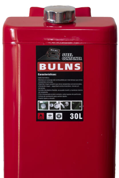 imagen galonera bulns color rojo 30 litros